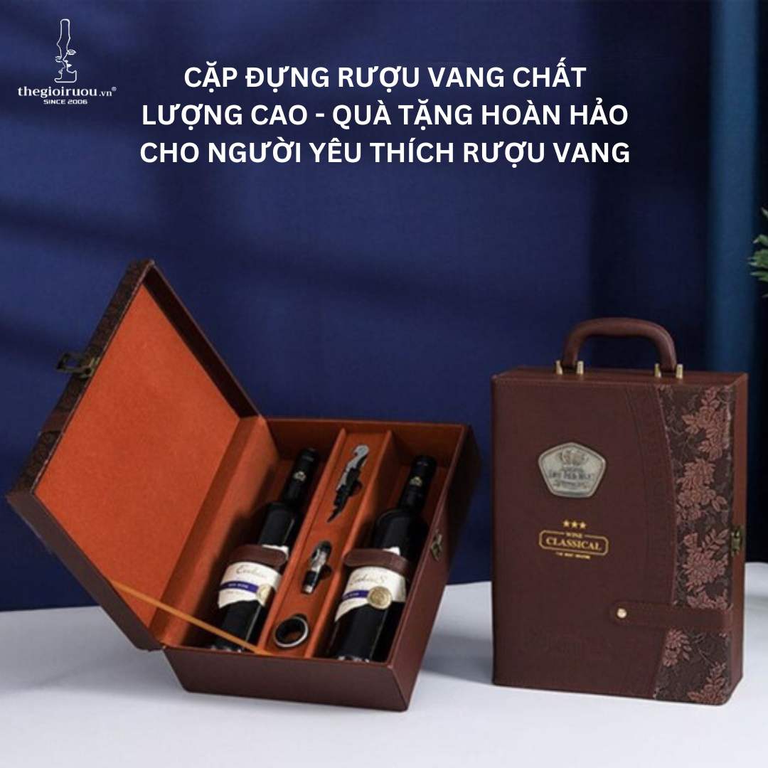 Cặp đựng rượu vang chất lượng cao - Quà tặng hoàn hảo cho người yêu thích rượu vang
