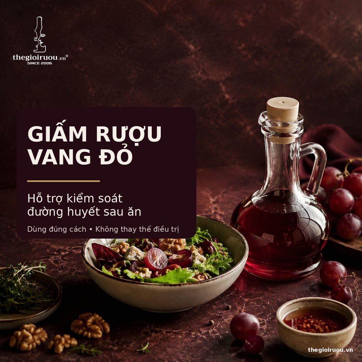 Giấm Rượu Vang Đỏ Giúp Kiểm Soát Đường Huyết An Toàn