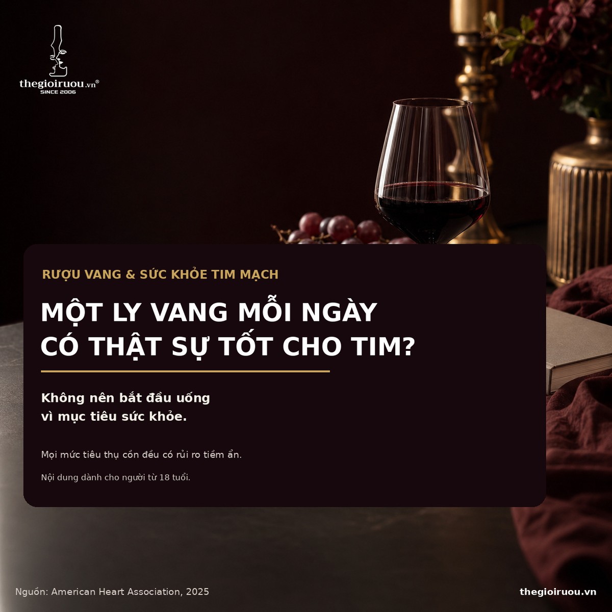 Uống một ly rượu vang mỗi ngày có tốt cho tim hay không
