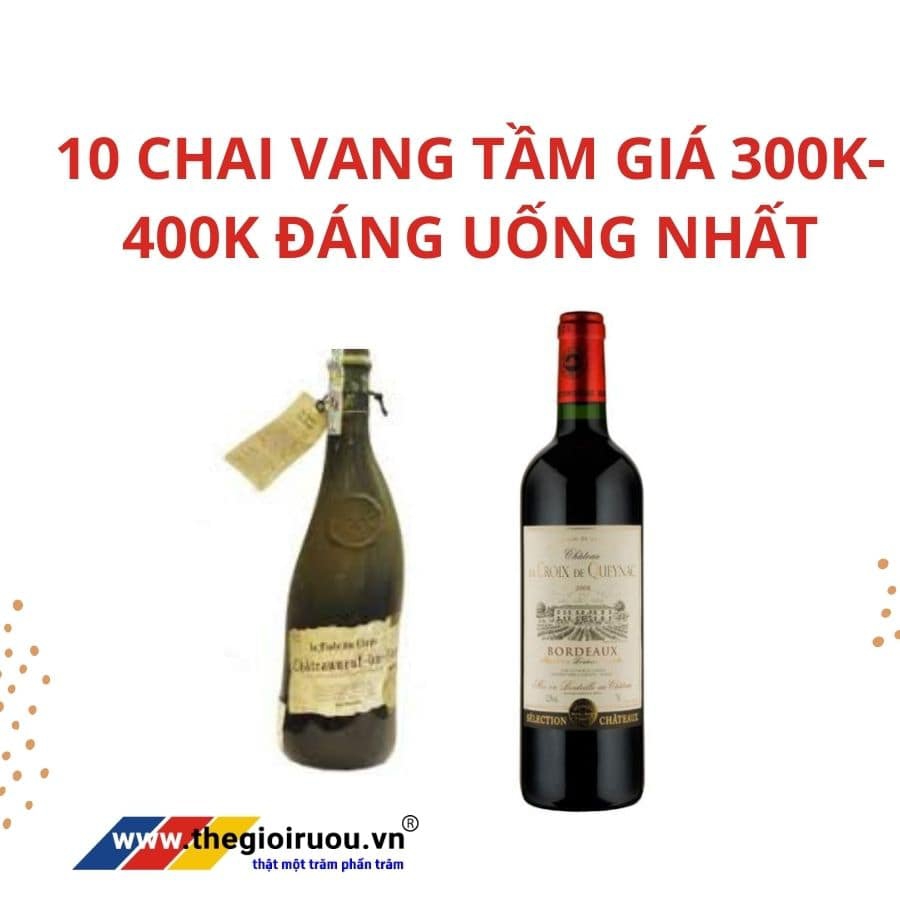 10 Chai Vang Tầm Giá 300K-400K Đáng Uống Nhất