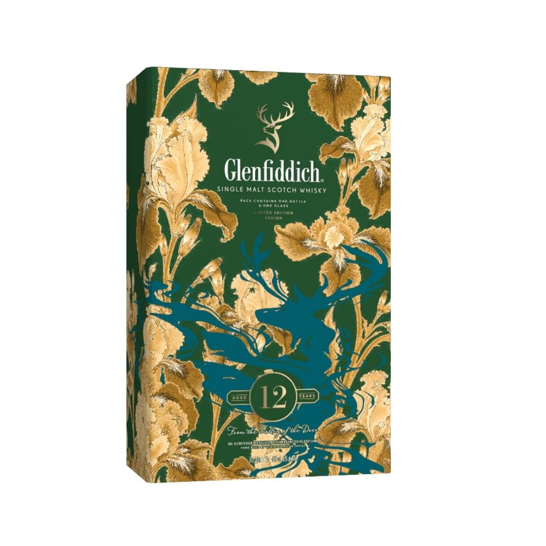 Whisky Glenfiddich 12 Year Old Single Malt Gift Pack – Hộp Quà Tết Bính Ngọ 2026